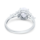 Vintage Style Pear Teardrop Natural Stone Ring