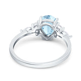 Vintage Style Pear Teardrop Natural Stone Ring