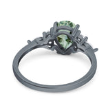 Vintage Style Pear Teardrop Natural Stone Ring