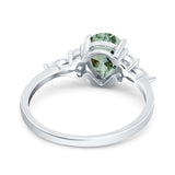 Vintage Style Pear Teardrop Natural Stone Ring