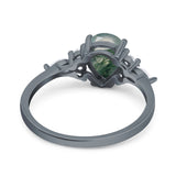 Vintage Style Pear Teardrop Natural Stone Ring