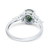 Vintage Style Pear Teardrop Natural Stone Ring