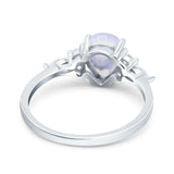 Vintage Style Pear Teardrop Natural Stone Ring