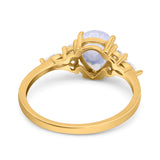 Vintage Style Pear Teardrop Natural Stone Ring