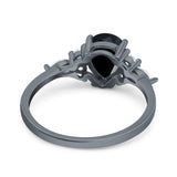 Vintage Style Pear Teardrop Natural Stone Ring