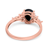 Vintage Style Pear Teardrop Natural Stone Ring