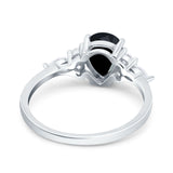 Vintage Style Pear Teardrop Natural Stone Ring