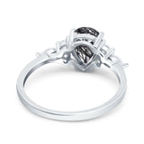 Vintage Style Pear Teardrop Natural Stone Ring