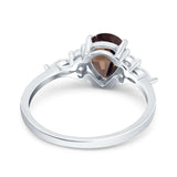 Vintage Style Pear Teardrop Natural Stone Ring