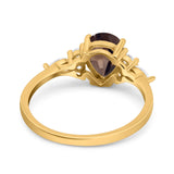 Vintage Style Pear Teardrop Natural Stone Ring