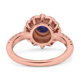 Art Deco Round Natural Stone Floral Ring