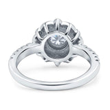 Art Deco Round Natural Stone Floral Ring