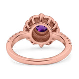 Art Deco Round Natural Stone Floral Ring