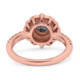 Art Deco Round Natural Stone Floral Ring