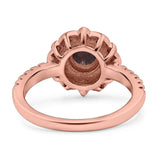 Art Deco Round Natural Stone Floral Ring