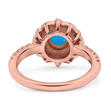 Art Deco Round Natural Stone Floral Ring