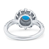 Art Deco Round Natural Stone Floral Ring