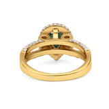 Vintage Style Pear Teardrop Natural Stone Ring