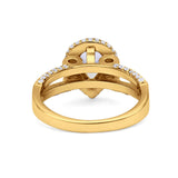 Vintage Style Pear Teardrop Natural Stone Ring