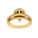 Vintage Style Pear Teardrop Natural Stone Ring