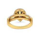 Vintage Style Pear Teardrop Natural Stone Ring