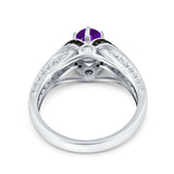 Two Tone Oval Natural Stone Ring