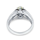 Two Tone Oval Natural Stone Ring