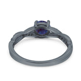 Twisted Infinity Round Natural Stone Ring