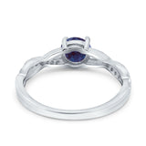 Twisted Infinity Round Natural Stone Ring