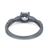 Twisted Infinity Round Natural Stone Ring