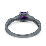 Twisted Infinity Round Natural Stone Ring