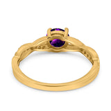 Twisted Infinity Round Natural Stone Ring