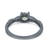 Twisted Infinity Round Natural Stone Ring