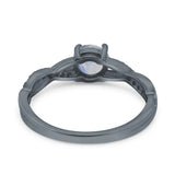 Twisted Infinity Round Natural Stone Ring