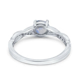 Twisted Infinity Round Natural Stone Ring