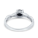 Twisted Infinity Round Natural Stone Ring