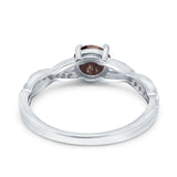 Twisted Infinity Round Natural Stone Ring