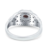 Cushion Cut Halo Round Natural Stone Ring