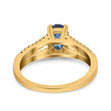 Oval Natural Stone Split Shank Ring