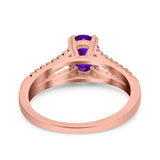 Oval Natural Stone Split Shank Ring