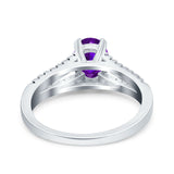 Oval Natural Stone Split Shank Ring