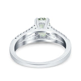 Oval Natural Stone Split Shank Ring