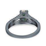 Oval Natural Stone Split Shank Ring