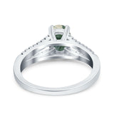 Oval Natural Stone Split Shank Ring