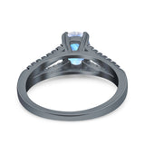 Oval Natural Stone Split Shank Ring