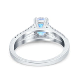 Oval Natural Stone Split Shank Ring