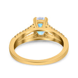 Oval Natural Stone Split Shank Ring