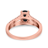 Oval Natural Stone Split Shank Ring