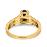 Oval Natural Stone Split Shank Ring