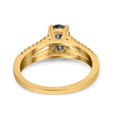 Oval Natural Stone Split Shank Ring